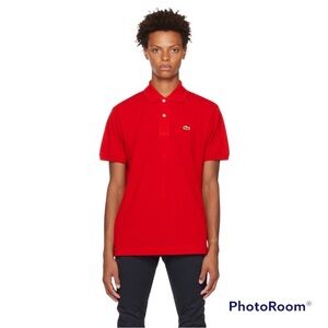 Lacoste Red Pique Polo Shirt Top